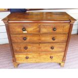 CHEST, George IV oak and ash with two short over three long drawers, 56cm D x 118cm H x 119cm W.