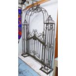 GARDEN GATE, vintage French provincial style, verdigris finish, 175cm W.