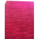 FINE CONTEMPORARY DESIGN CARPET, 298cm x 235cm, of multiple bars, in bands of shades of amethyst.