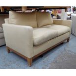 PETER DUDGEON SOFA, 2½ seater, in cream fabric, 92cm D x 170cm W x 96cm H (with faults).