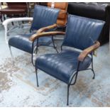 COCKTAIL CHAIRS, a pair, 1950's French style, 76cm H.