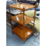 WHATNOT, from Titchmarsh & Goodwin, satinwood of three tiers, with drawer,