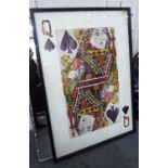 'THE QUEEN OF SPADES', contemporary school decoupage, 145cm x 100cm.