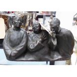 CONTEMPORARY SCHOOL, study of three laughing friends, 22cm H.