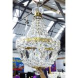 CHANDELIER. of slight proportions, French Empire inspired design, 50cm drop.