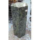 MARBLE COLUMNS, a pair, hexagonal, each 38cm W x 103cm H.