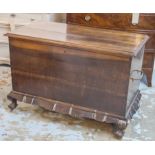 CHEST, late 19th/early 20th century Colonial, hardwood, with hinged top and brass handles,