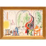 PABLO PICASSO 'Picasso's Studio', 1959, lithograph, from the Californie suite, printed by Mourlot,