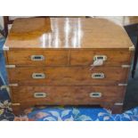 CAMPAIGN STYLE CHEST, yew and brass bound with two short above two long drawers,