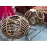 ORANGERY LANTERNS, a set of three, vintage inspired, bamboo design.