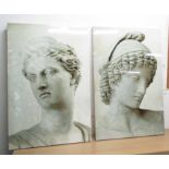 CONTEMPORARY PICTURES, a pair, Athenian Gods, 120cm x 80cm.
