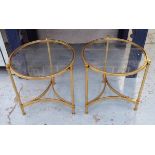 SIDE TABLES, a pair, 1950s French inspired gilt finish, 45cm H.