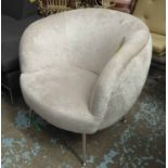 BOUDOIR CHAIR, 1950's Italian inspired design, 80cm W x 74cm H.