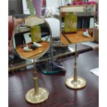BOUTIQUE BEAUTY COUNTER MIRRORS, a set of two, 1950s French inspired design, 58cm at tallest.