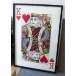 THE KING OF HEARTS, Contemporary school decoupage, 145cm x 100cm.