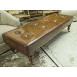 HEARTH STOOL, Victorian style, mahogany, later hand finished, leaf brown,