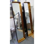 WALL MIRRORS, a pair, vintage Italian inspired design, 130cm x 30cm.