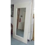 WALL MIRROR, rectangular, pier style, with broad white laminated frame, 190cm H x 95cm W.