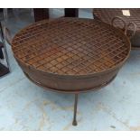 KUDAI FIRE BOWL, vintage Indian design, 80cm diam x 45cm H.