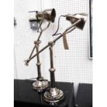 ANDREW MARTIN TABLE LAMPS, a pair, in chromed metal, 68cm H.