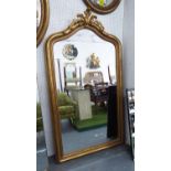OVERMANTLE, 19th century style, gilt finish frame, bevelled plate, 179cm x 100cm.