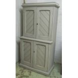 HOUSEKEEPERS CABINET, Victorian, pine and traditionally grey painted,