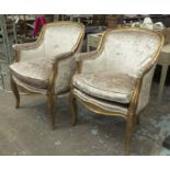 SIDE CHAIRS, a pair, Vintage provincial French inspired, gilt finish, 100cm H.