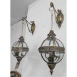 ORANGERY WALL LANTERNS, vintage French provincial design, 70cm drop.