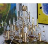 OSCAR TORLASCO MANNER CHANDELIER, 1970's Italian, 60cm drop minus chain.