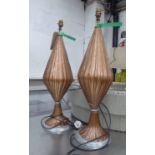 BAROVIER AND TOSO MANNER MURANO TABLE LAMPS, a pair, 77cm H.