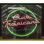 NEON SIGN, 'Club Tropicana' (perspex with faults) 62cm H x 72cm 6cm.