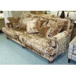 DURESTA SOFA, of substantial proportions in crushed velvet, cost £7000 new, 245cm x 142cm.