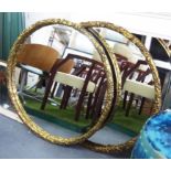 WALL MIRRORS, a pair, 1960's Italian style design, 90cm Diam.