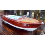 RIVA SPECIAL MODEL BOAT, 90cm L with stand.