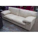 FENDI CASA SOFA, ivory leather finish, 230cm W.