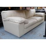 FENDI CASA SOFA, ivory leather finish, 230cm W.