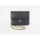 CHANEL VINTAGE CLUTCH/CROSSBODY BAG, iconic diamond quilted leather with gold plated hardware,