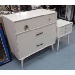 CHEST OF DRAWERS, mid 20th century style cream with three drawers,