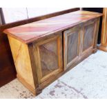 SIDEBOARD, in a painted marble effect, with three doors, 55cm D x 91cm H x 176cm W.