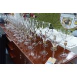 DIAMANTÉ GLASSWARE, a set of fifty eight, including eighteen red wine glasses,