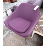 ALLERMUIR OPEN LOUNGE CHAIR, in purple upholstery on base.