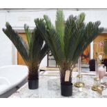 FAUX FERNS, a pair, potted, 110cm H.