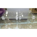 SIDE TABLES, a pair, contemporary perspex construction, 55cm H.