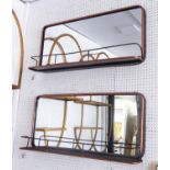 MIRRORED WALL NICHES, a pair, vintage style industrial design.