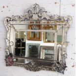 VENETIAN STYLE WALL MIRROR, 104cm x 104cm.