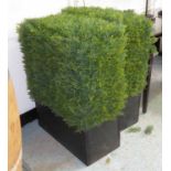 FAUX BOX BUSHES, a pair, 80cm H.