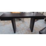 CONSOLE TABLE, contemporary Italian style ebonised finish, 76cm H.
