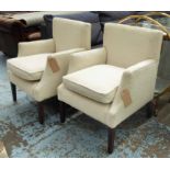 DESIGNERS GUILD ARMCHAIRS, a pair, in cream upholstery.