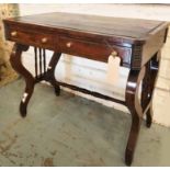CENTRE WRITING TABLE, Regency design mahogany and gilt metal inlaid,