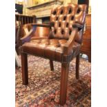 DESK CHAIR, George III design, deep buttoned,